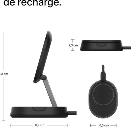 Support de recharge BoostCharge Pro Qi2 et pliable (15 W) Noir -WIA008BTBK Tunisie