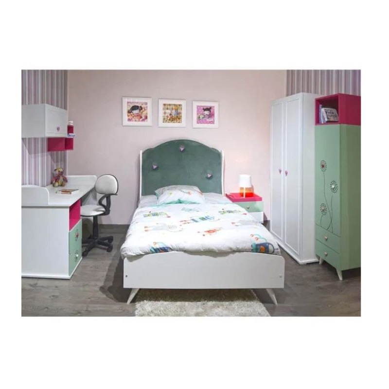 Chambre-Enfant-CINDY-190×120-cm-2-Portes-Sotufab-CHE30BC-VE001-Vert-Blanc-1