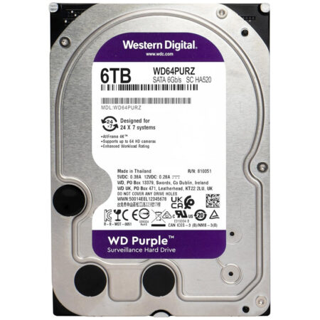 Disque Dur Interne De Surveillance Western Digital Purple 3.5″ 6to Sata – WD64PURZ Tunisie