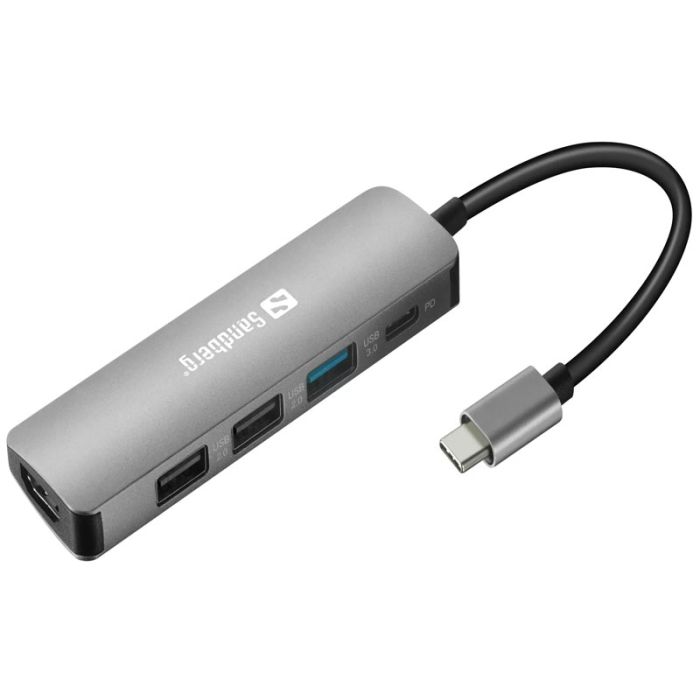 station-d-accueil-sandberg-dock-usb-c-hdmi-3xusb-pd-gris