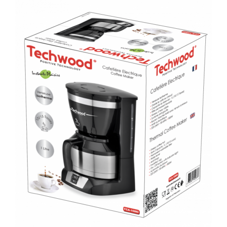 Cafetière Isotherme Techwood 800 W TCA-1086I Noir Tunisie