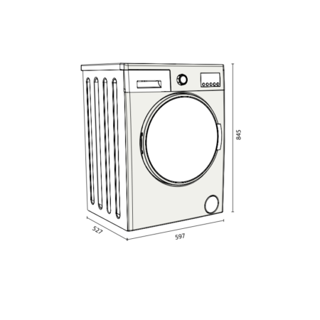 Machine à Laver Frontale Focus 8 Kg F.1208B Noir Tunisie