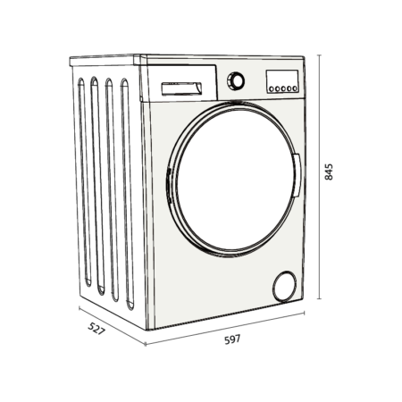 Machine à Laver Frontale Focus 8 Kg F.1208W Blanc Tunisie