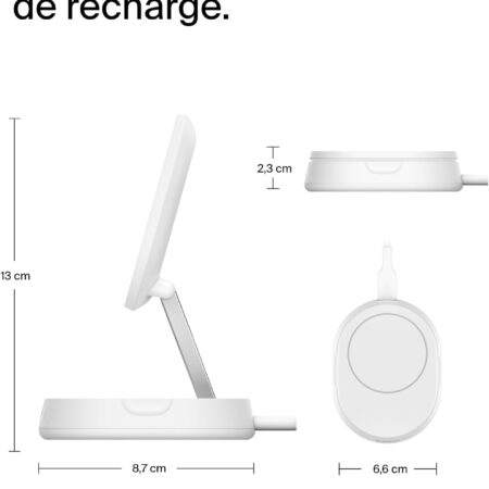 Support De Recharge Belkin Boostcharge Pro Qi2 Et Pliable 15 W -Blanc -wia008btwh Tunisie