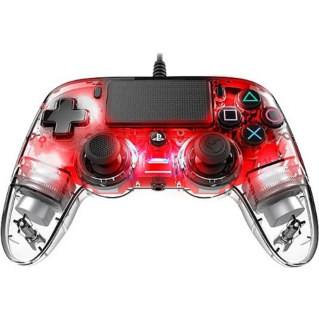 Manette Officielle Avec Câble Nacon Compact Controller Ps4 – Transparent Rouge – PS4OFCPADCLRED Tunisie