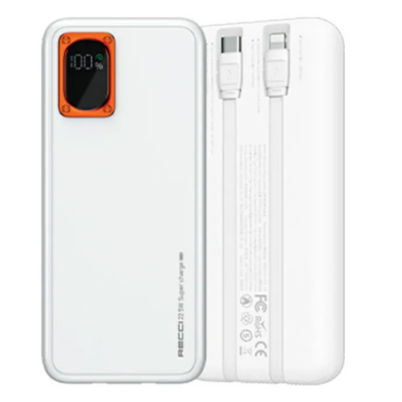 Power Bank Recci 20 000 mAh Fast 22.5 W – Blanc – RPB-P29 Tunisie