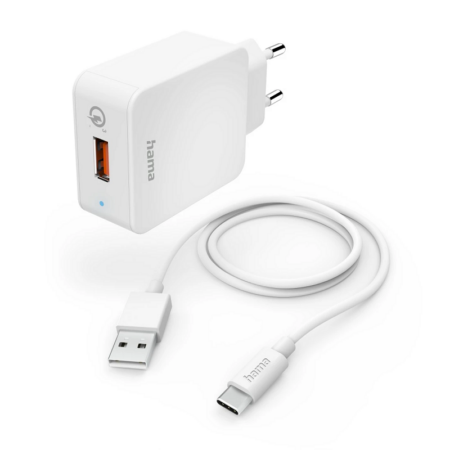 Chargeur rapide Hama avec câble de charge USB-C, 19,5 W, 1,5 m – 201626 Tunisie