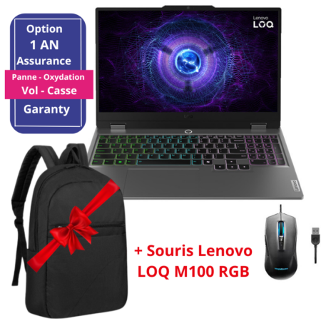 Pc Portable Gamer Lenovo LOQ 15IRX9 I7 13è Gén 16Go 512Go ssd Rtx 3050 6Go -Gris -83DV00JRFG Tunisie