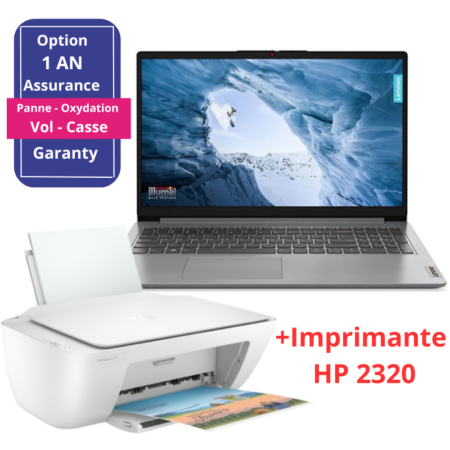 Pc Portable Lenovo IdeaPad1 15AMN7 AMD Ryzen 3 8Go 512Go SSD – Gris – 82VG00Q5FG Tunisie