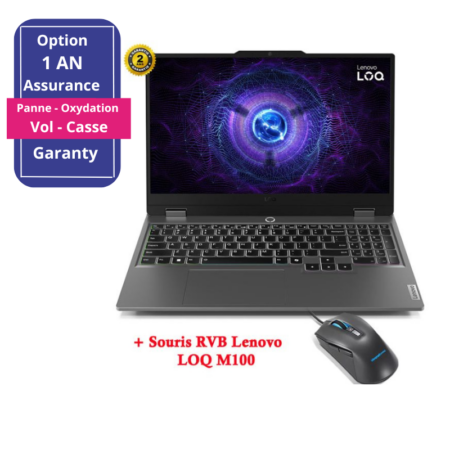 Pc Portable Gamer Lenovo LENOVO LOQ 15ARP9 AMD RYZEN 7 12Go 1 To SSD RTX 4050 Gris – 83JC00DQFG Tunisie