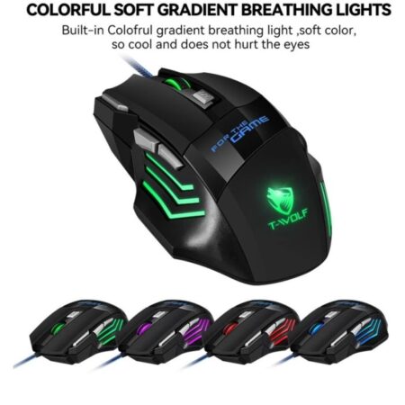 Souris Gamer Filaire T-wolf M1 Rgb – Noir – T-M1-BLACK Tunisie