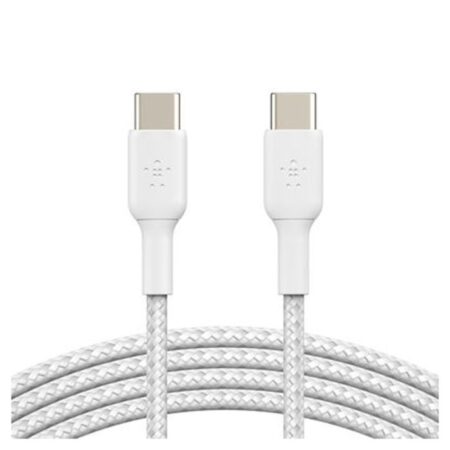 Câble De Charge Belkin Tresse Boost Charge Usb-c Vers Usb-c 1m – Blanc – CAB004BT1MWH Tunisie