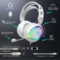 Casque Micro Gaming Spirit Of Gamer PRO-H6 RGB Blanc – MIC-PH6WT Tunisie