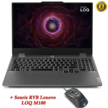 Pc Portable Gamer Lenovo LENOVO LOQ 15ARP9 AMD RYZEN 7 12Go 1 To SSD RTX 4050 Gris – 83JC00DQFG Tunisie