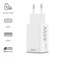 Chargeur Rapide Hama 1x Usb-c, 1x Usb- A, Mini Chargeur, Pd, 45 W – 125141 Tunisie