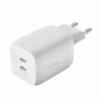 Chargeur Secteur Belkin Boostcharge Pro Double Port Usb-c Gan Avec Technologie Pps 65 W- Blanc -wch013vfwh Tunisie