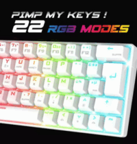 Clavier Sans Fil Mécanique Spirit of Gamer XPERT K200 DARK MECA RGB – Blanc – CLA-XK200WT Tunisie