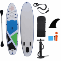 Planche à pagaie What Sup Sky Breeze 11 pieds – Blanc & Bleu & Vert & Noir Tunisie