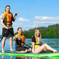 Planche à pagaie What Sup  Fitnord Aqua Leaf Gonflable 11.2 pieds – Vert Tunisie