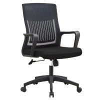 Chaise Secrétaire Costa Noir – Base Chrome Tunisie