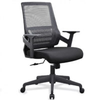 Chaise Secrétaire Atles Noir – Base Chrome Tunisie