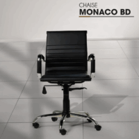 Chaise Directeur Alba Avec Accoudoirs Noir -Base Chrome Tunisie