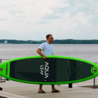 Planche à pagaie What Sup Fitnord Aqua Leaf Gonflable 11.2 pieds – Vert Tunisie