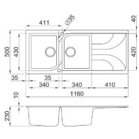Évier Graniteck Focus F.116W Blanc Tunisie