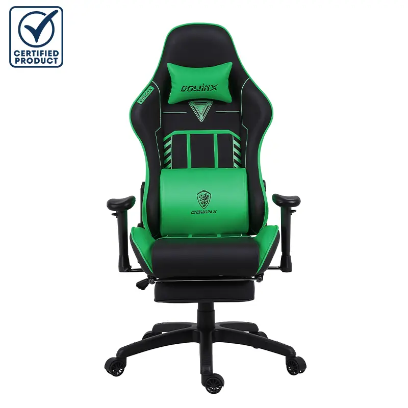 chaise-gaming-dowinx-ls6670-vert-avec-fonction-massage-et-repose-pied.webp