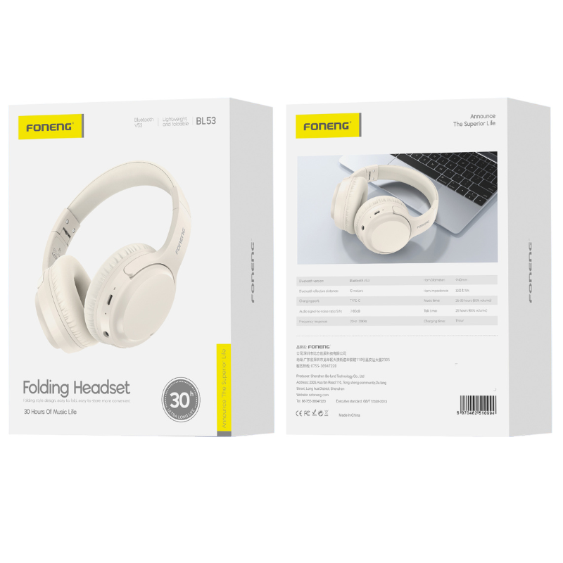 Casque Foneng MP3 Bluetooth – Baige – BL53 Casque Foneng MP3 Bluetooth – Baige – BL53 Tunisie