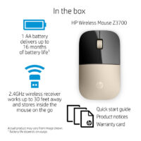 Souris Sans Fil Hp Z3700 – Gold – X7Q43AA Tunisie