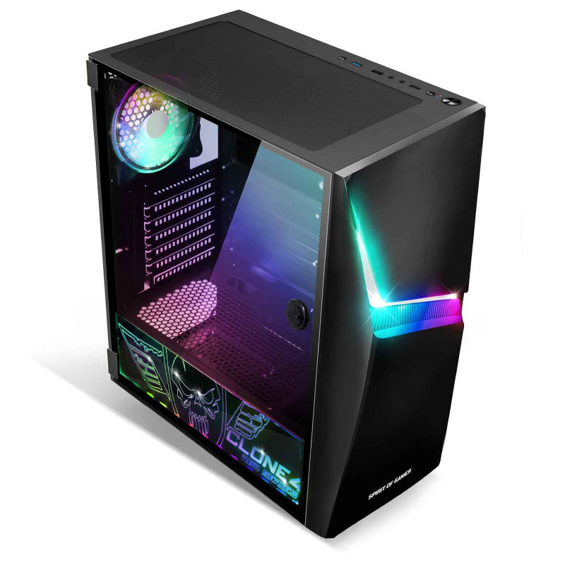 Boitier Gamer Spirit of Gamer Clone 4 ARGB Edition Noir – 8902RA Boitier Gamer Spirit of Gamer Clone 4 ARGB Edition Noir – 8902RA Tunisie