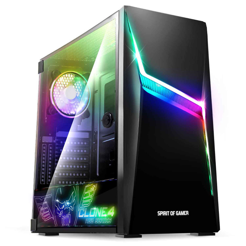 Boitier Gamer Spirit of Gamer Clone 4 ARGB Edition Noir – 8902RA Boitier Gamer Spirit of Gamer Clone 4 ARGB Edition Noir – 8902RA Tunisie