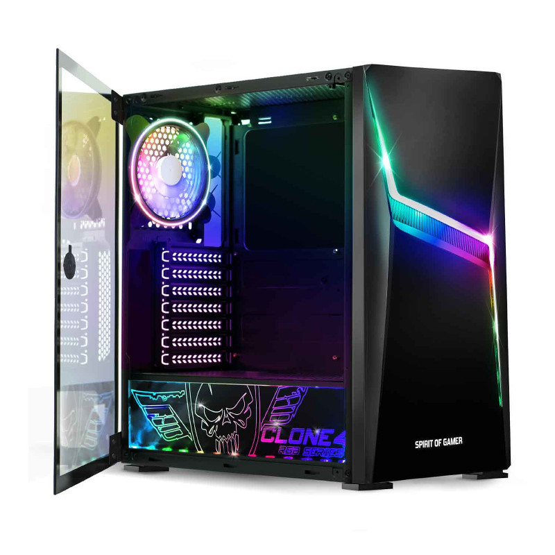 Boitier Gamer Spirit of Gamer Clone 4 ARGB Edition Noir – 8902RA Boitier Gamer Spirit of Gamer Clone 4 ARGB Edition Noir – 8902RA Tunisie
