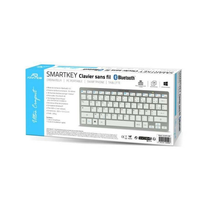 Clavier Sans Fil Advance Bt210 – Blanc – CLA-BT210FR Clavier Sans Fil Advance Bt210 – Blanc – CLA-BT210FR Tunisie