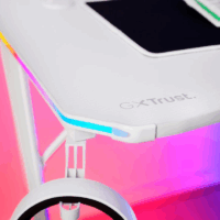 Bureau de Gaming TRUST GXT 709 Luminus RGB – Blanc – 25328 Tunisie