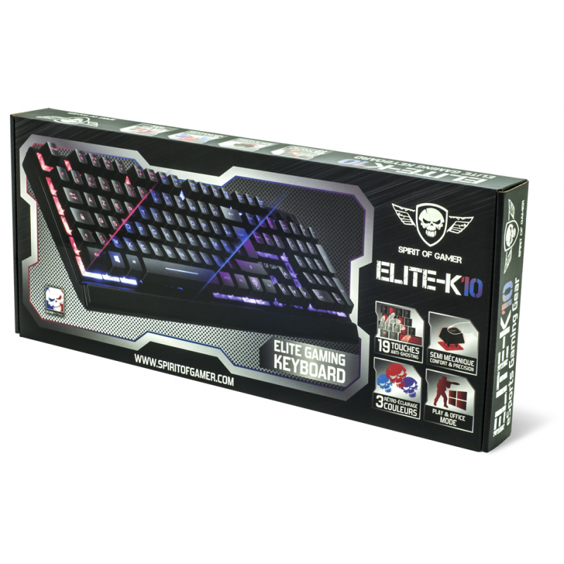 Clavier Gaming Rétroéclairé Spirit Of Gamer Elite K10 – CLA-EK10 Clavier Gaming Rétroéclairé Spirit Of Gamer Elite K10 – CLA-EK10 Tunisie