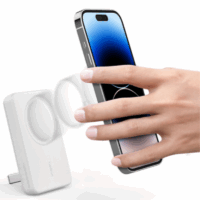 Power Bank BELKIN Boost Charge Magsafe 5000MAH + Support – Blanc -BPD004BTWT Tunisie