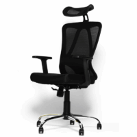 Chaise de Bureau Leonardo Noir – Base Chromée Tunisie