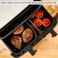 Friteuse Sans Huile Moulinex Dual Easy Fry & Grill EZ905B20 8.3 L + Mini Hachoir Noir Tunisie