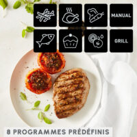 Friteuse Sans Huile Moulinex Dual Easy Fry & Grill EZ905B20 8.3 L + Mini Hachoir Noir Tunisie