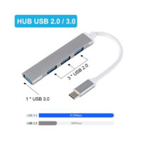Hub 4 Ports Type C-809 Vers Usb -Blanc Tunisie