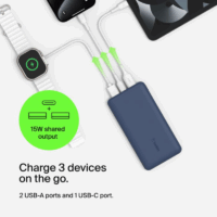 Power Bank Belkin Boost Charge 3 ports 10K – Bleu- BPB011BTBL Tunisie