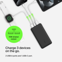 Power Bank Belkin Boost Charge 3 ports 10K  – Noir – BPB011BTBK Tunisie