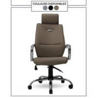 Chaise de bureau Oslo Marron – Base Chrome Tunisie