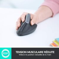 Souris Sans Fil Ergonomique Logitech Mx Vertical -Noir -910-005448 Tunisie