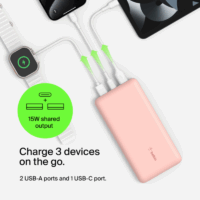 Powerbank Belkin BoostCharge 20000 mAh 15 W – Rose – BPB012BTRG Tunisie