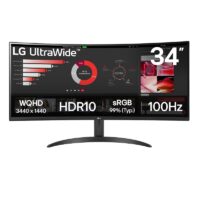 Ecran LG 34&Prime; UltraWide WQHD Curved 100 Hz Noir – 34WR50QK Tunisie