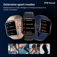 Montre Connectée Miccell Android Multifonction – Noir – SM02-BK Tunisie