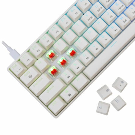 Clavier Mécanique WHITE SHARK SHINOBI 2 GK-004211 Blanc – Red Switch Tunisie